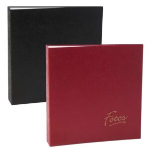 Kit 2 Álbum Autocolante Preto Vermelho 15 Folhas Branca Ical