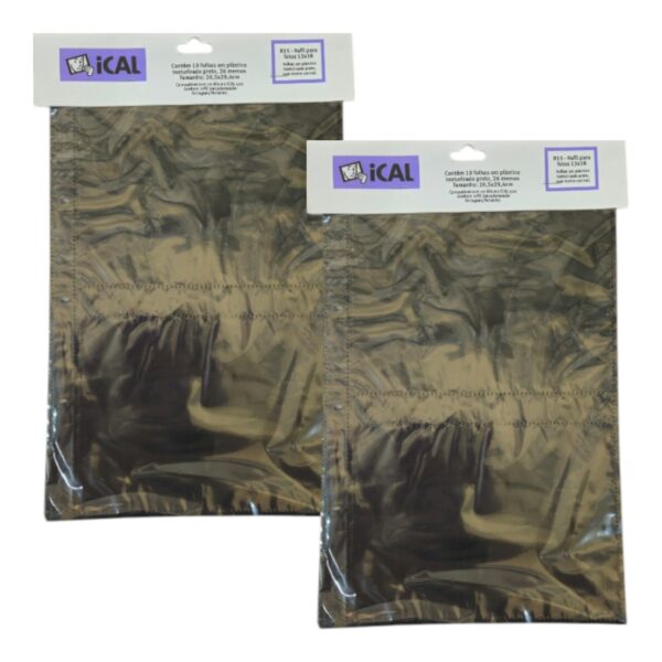 Kit 2 Refil Álbum Fotos R15 13x18 Preto Resistente Ical